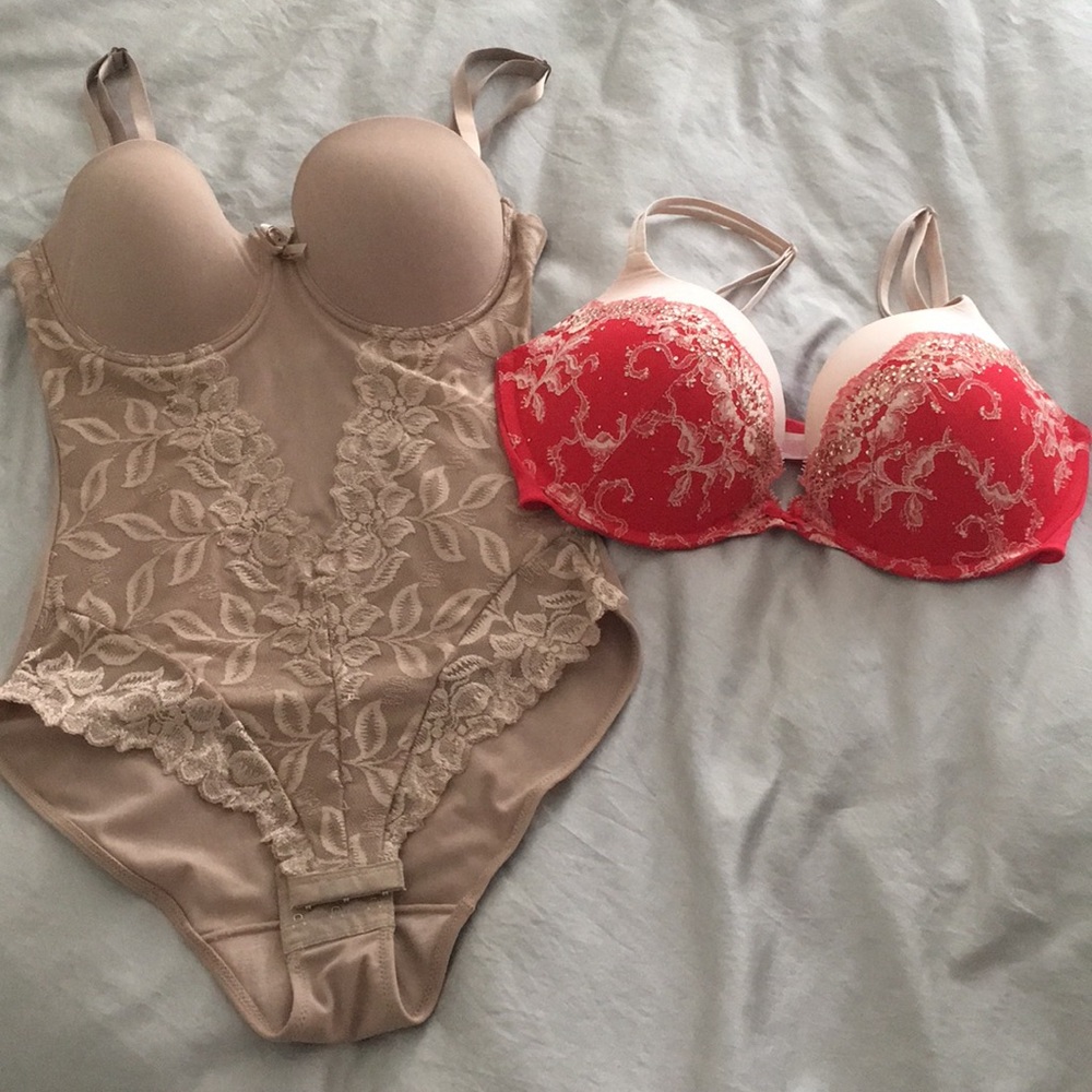 Victoria’s Secret 34DD bra and nude shaper size M